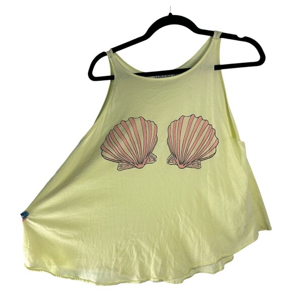 Wildfox Yellow Pink Shell Sleeveless Tank Top Size Medium - Picture 5 of 7